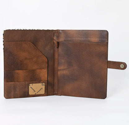 Leopard Cowhide Leather Journal portfolio