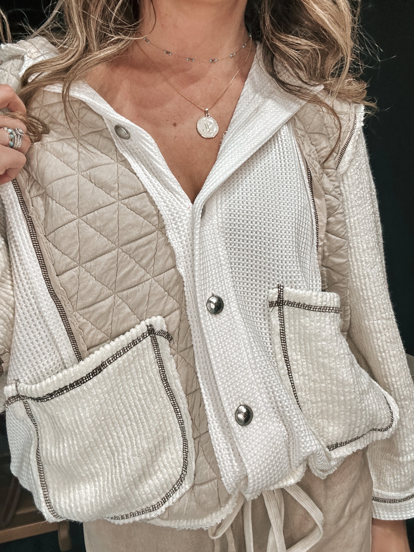 Pol: Ivory Contrast Jacket