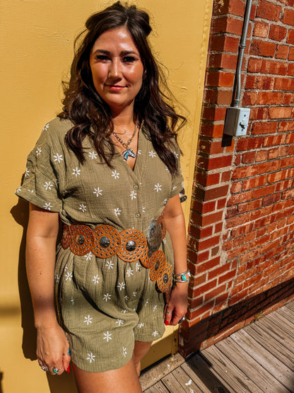 Matcha Flower Fields Romper