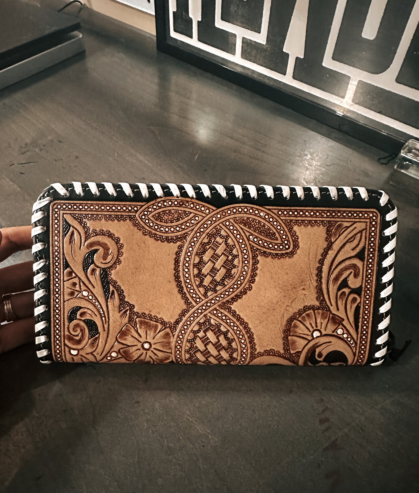 Gaze Tooled Leather Wallet