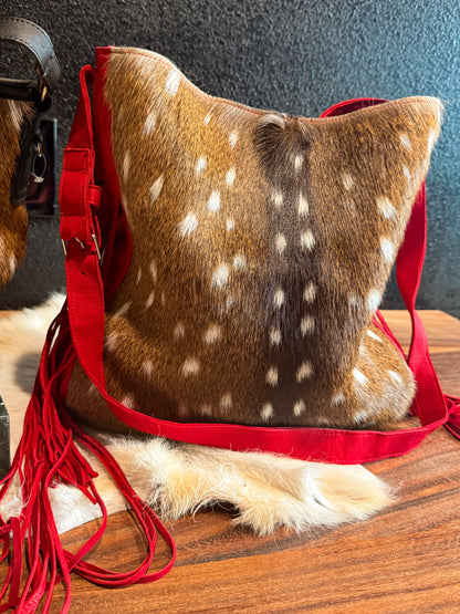 Red Axis Deer Leather Bag