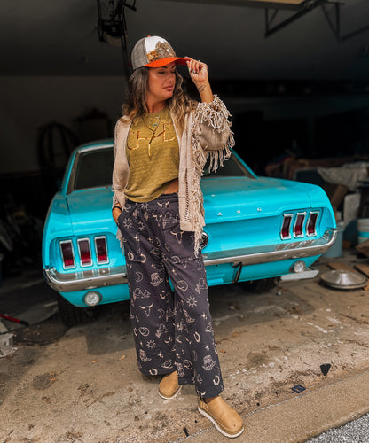 Western Flares Pants (Charcoal)