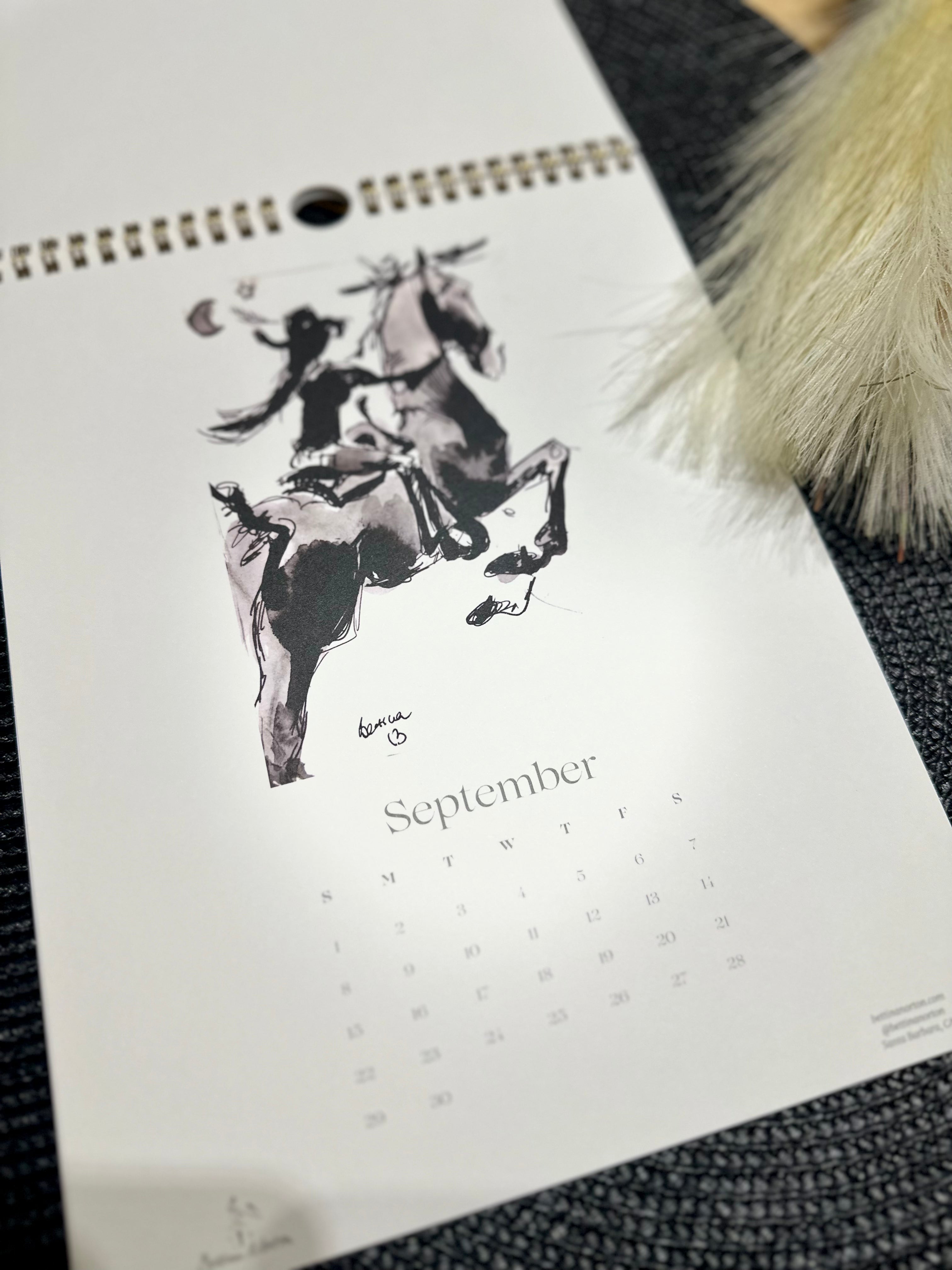 Calendar 2024 Horse Equestrian Wall Decor Art Planner