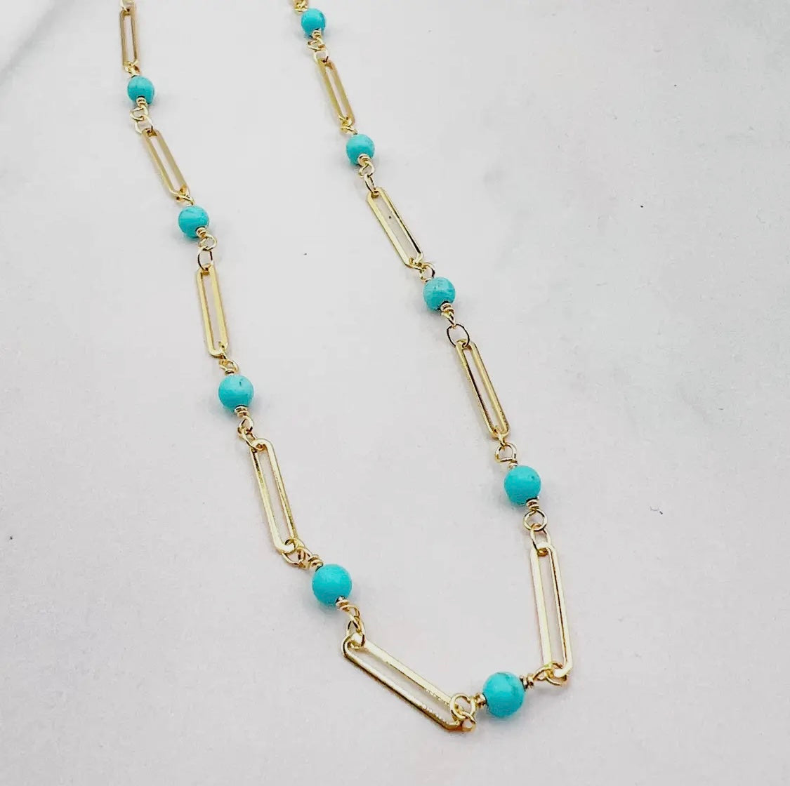 Golden Paper Clip Necklace