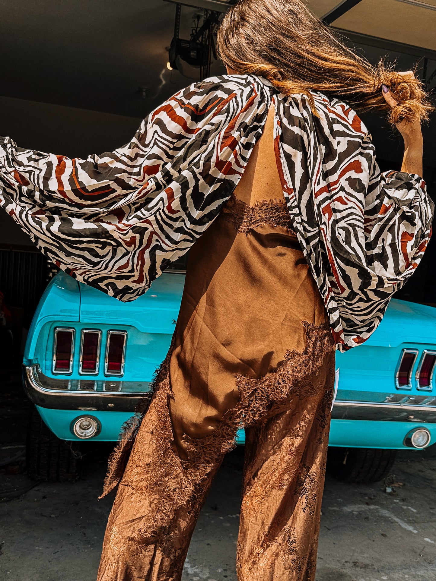 Zebra Drape Tie Cape