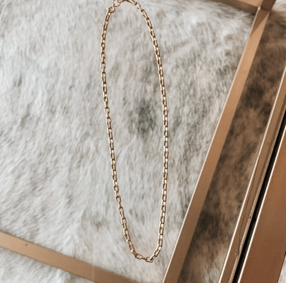 Gold Matte Boxchain Necklace