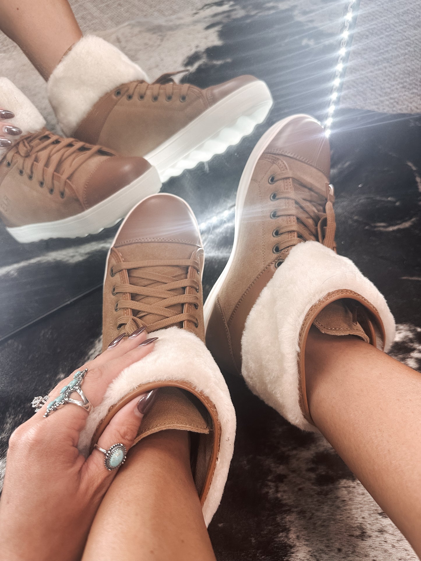 Sheepskin High Top Shoes