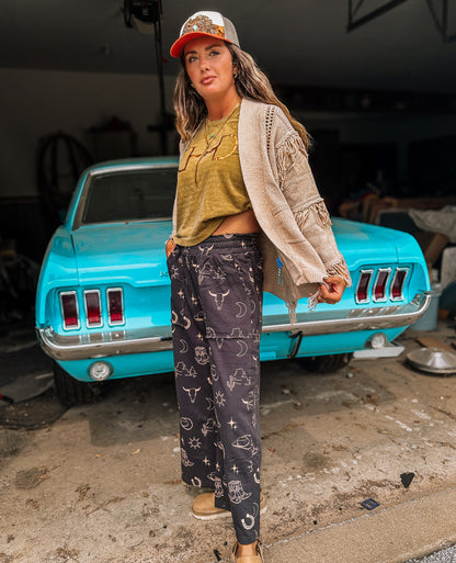Western Flares Pants (Charcoal)