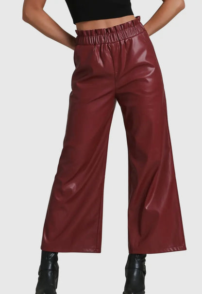 Maroon Leather Pants