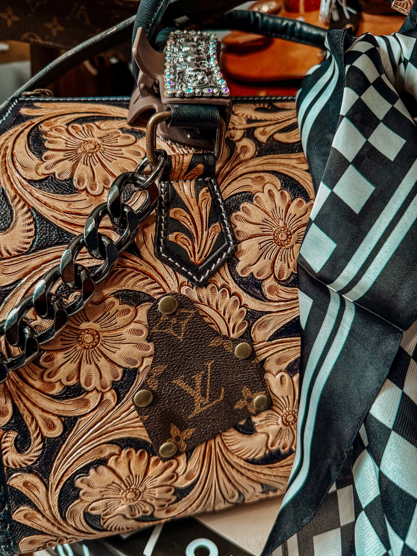 Boujee Tooled leather Speedy Tote