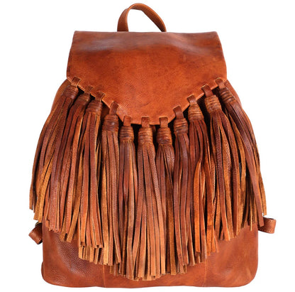 Urban Leather Fringe Backpack