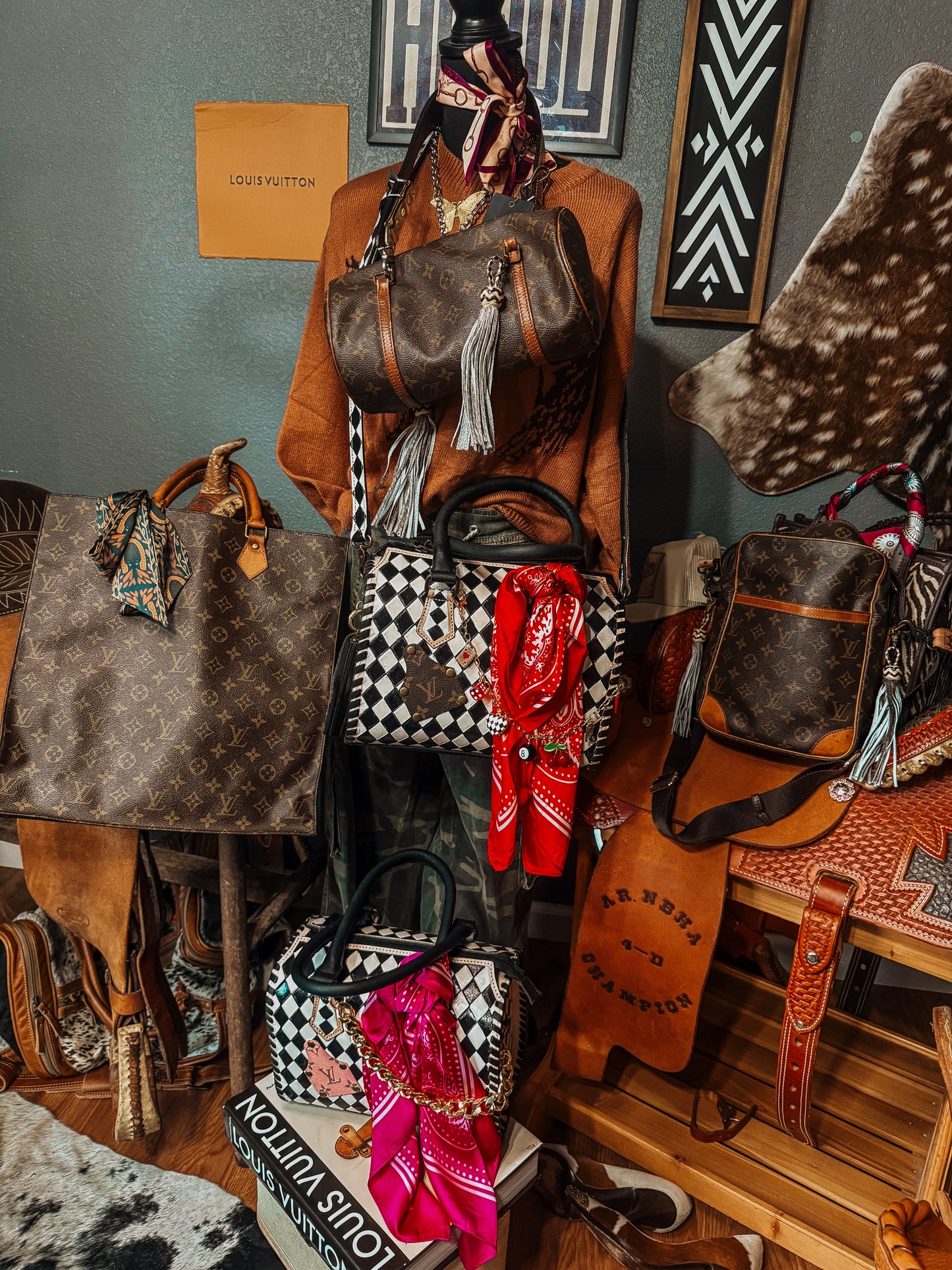 Boujee Checkered Speedy Tote