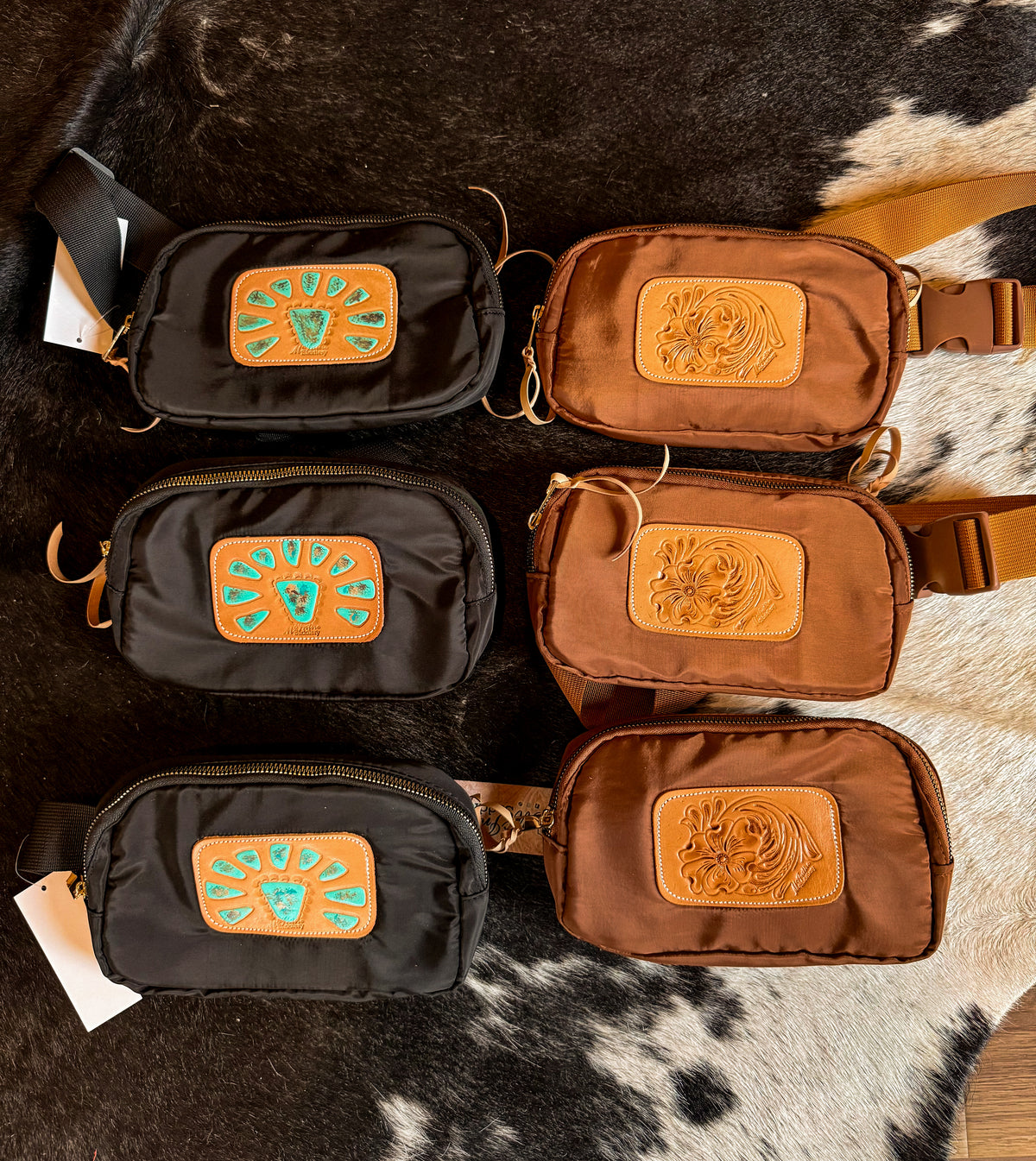 Tooled Leather Bum Bags
