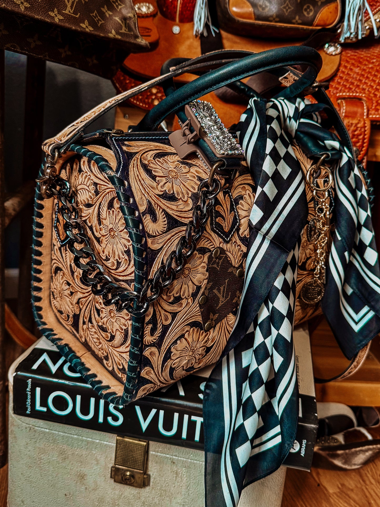 Boujee Tooled leather Speedy Tote