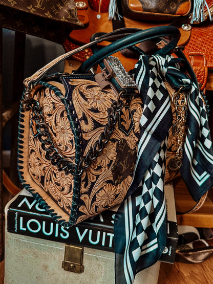 Boujee Tooled leather Speedy Tote