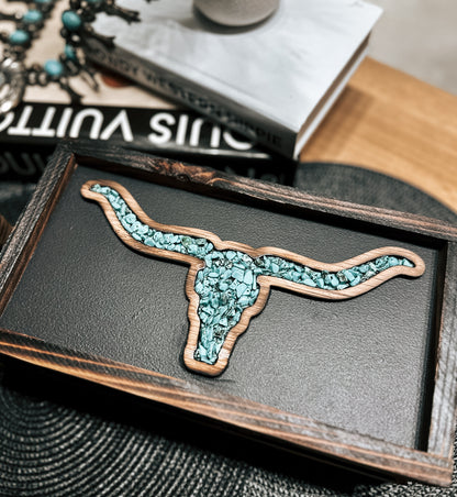 Longhorn Black & Turquoise Decor