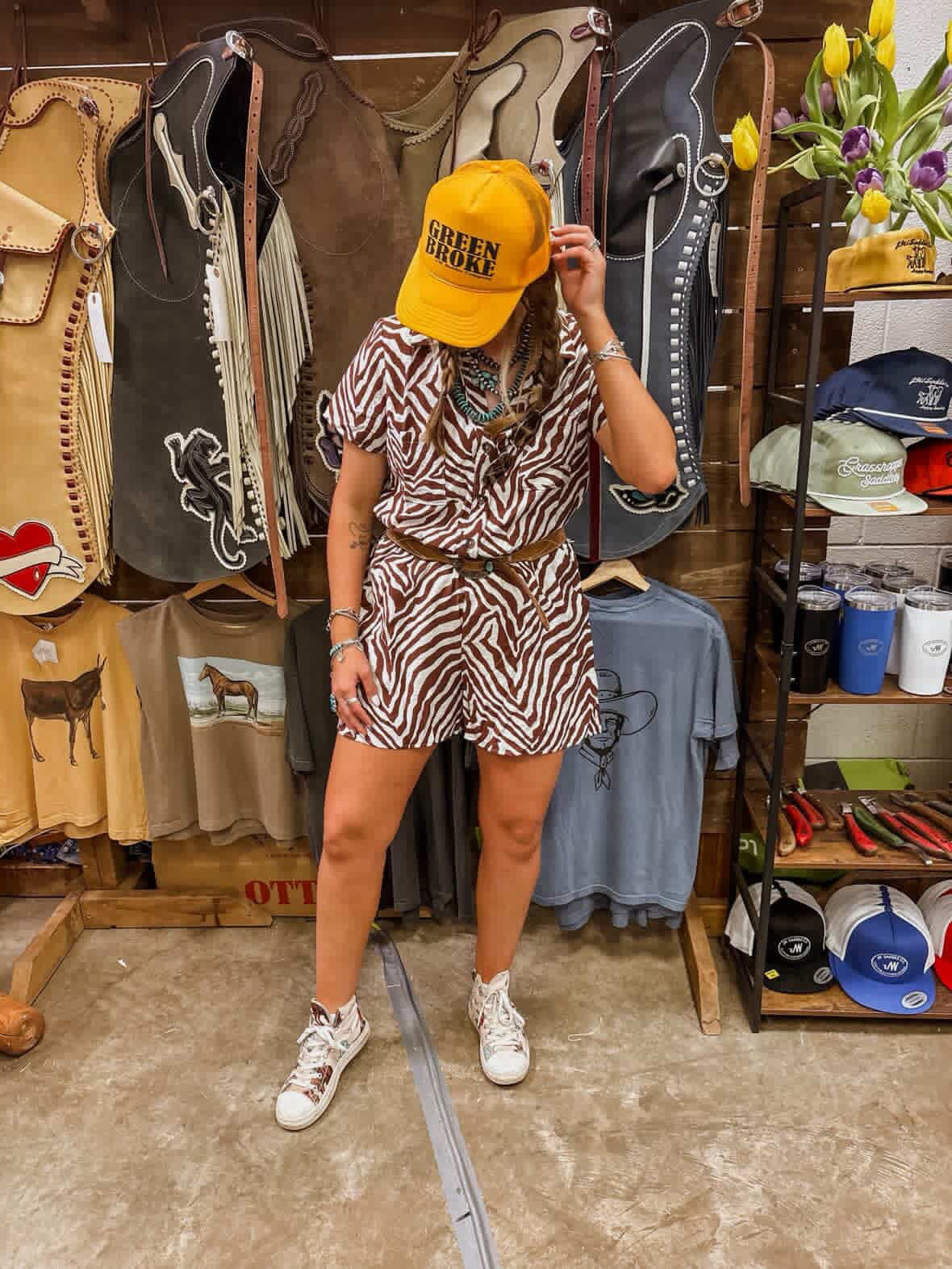 Brown Zebra Romper