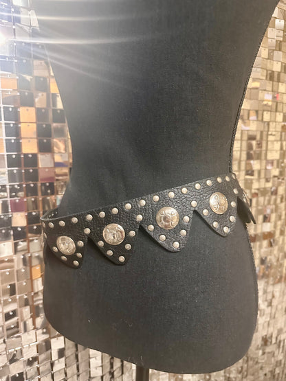 Black Leather Concho Belt