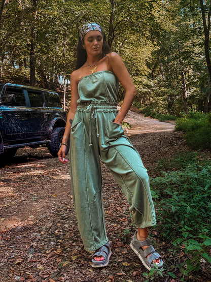 Matcha Barrel Leg Jumpsuit