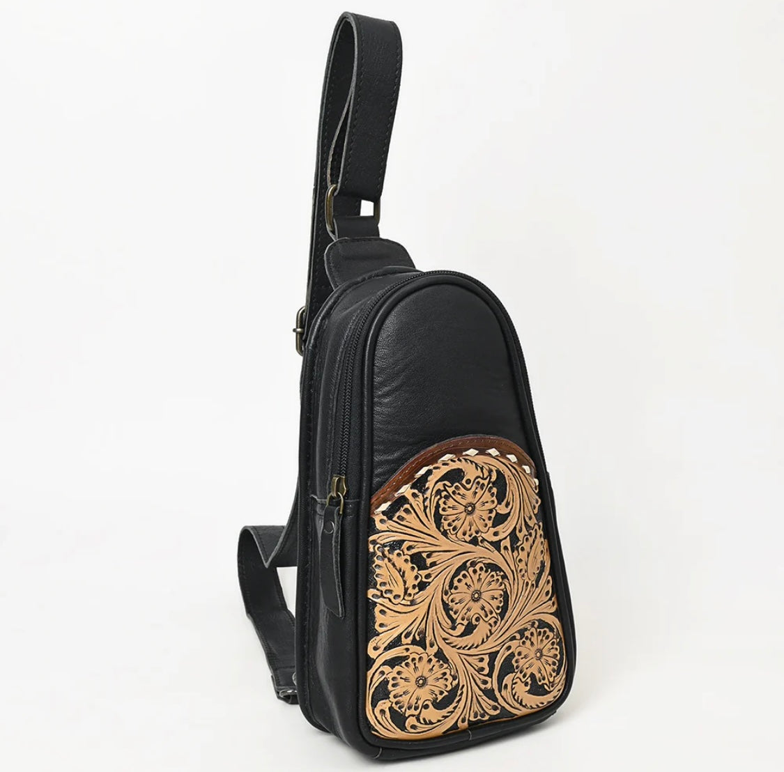 Tooled Sling Bag