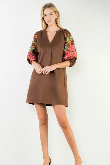 Suede Ramblin’ Rose Dress