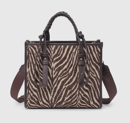 Zealous Zebra Tote (Brown)