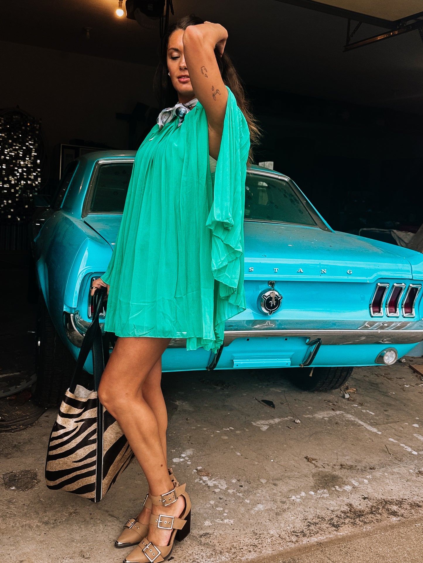 Italian Genuine Leather Zebra tote