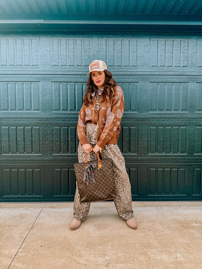 Paisley Crew Neck Cardigan