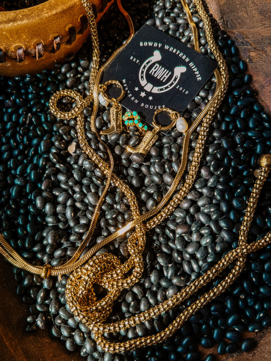 Gold Rope Lariat Necklace