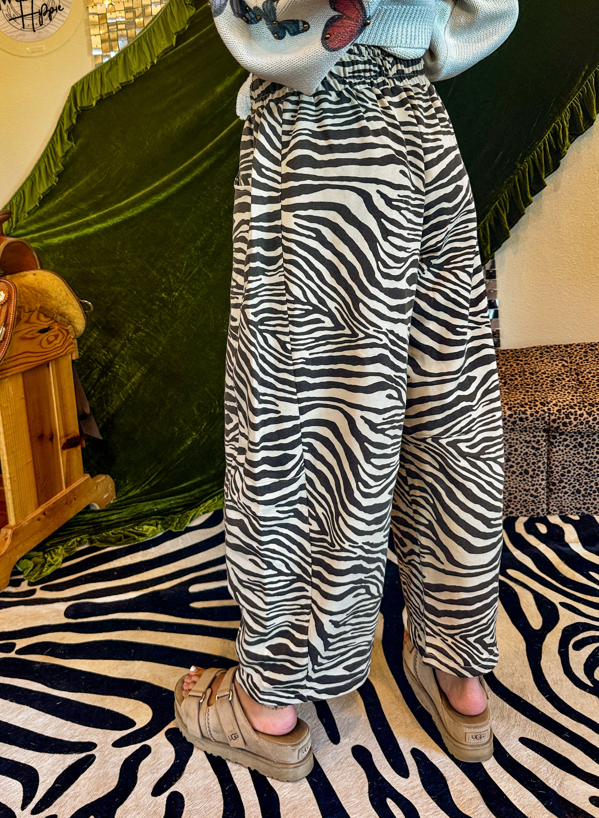 The Wild Side Zebra Barrel Pants