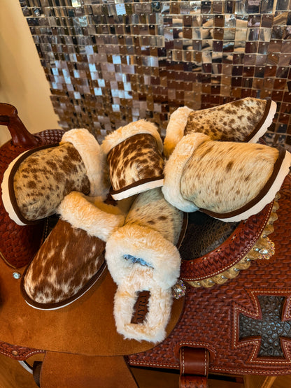 Cowhide House Shoes Slippers