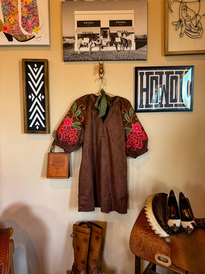 Suede Ramblin’ Rose Dress