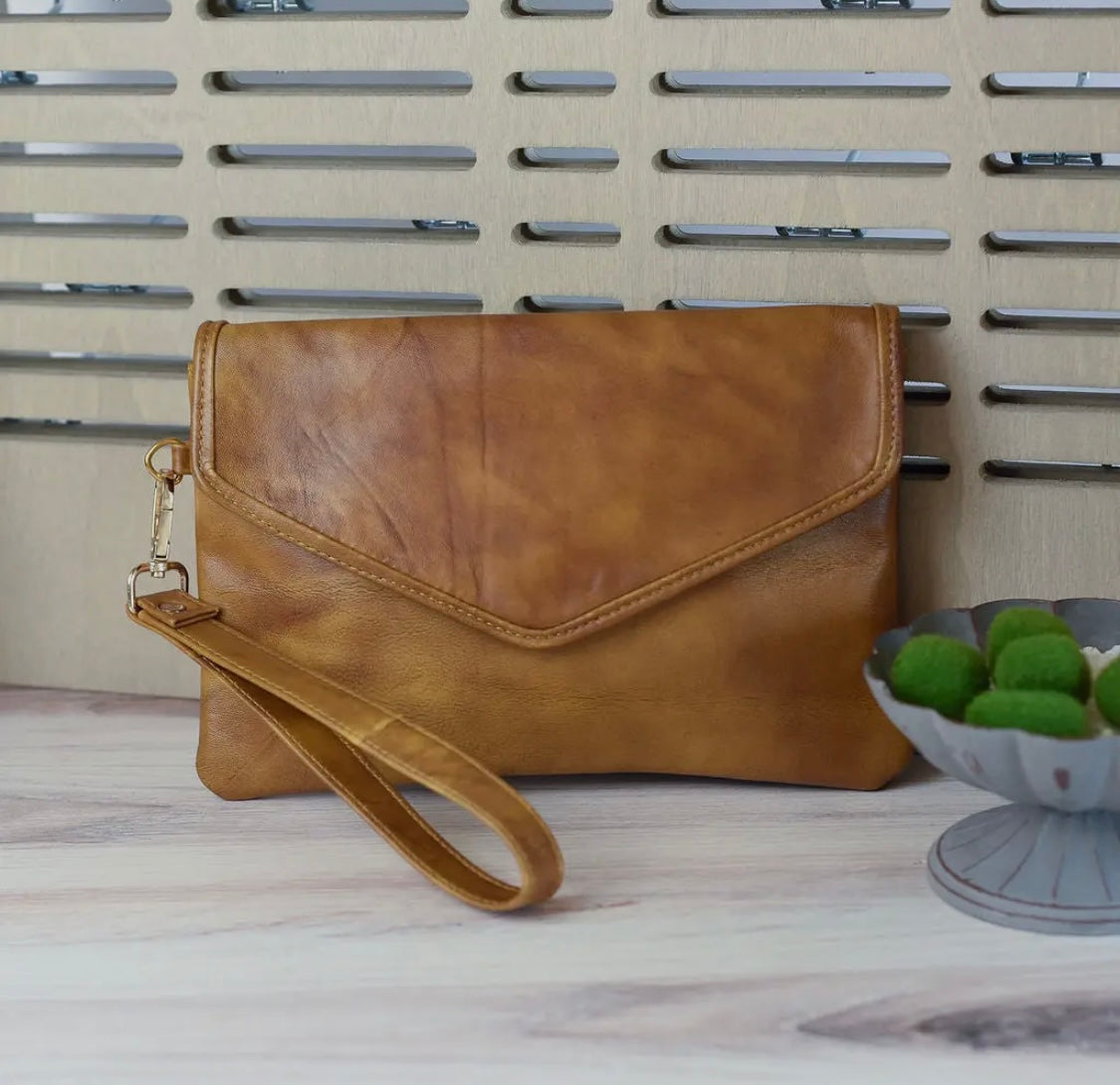 Genuine leather clutch ￼