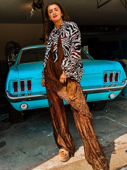 Zebra Drape Tie Cape