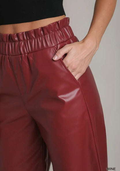 Maroon Leather Pants