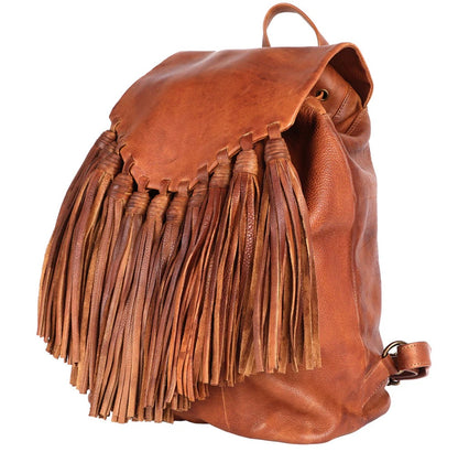 Urban Leather Fringe Backpack