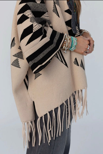 Great Plains Aztec Fringe Ruana