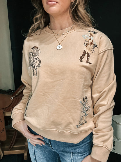 Embroidered Western Sweatshirt