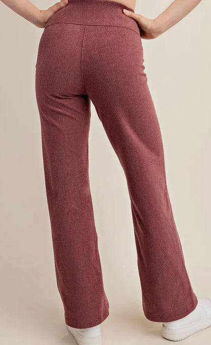 Rib Brushed Flare Pants (4 colors)