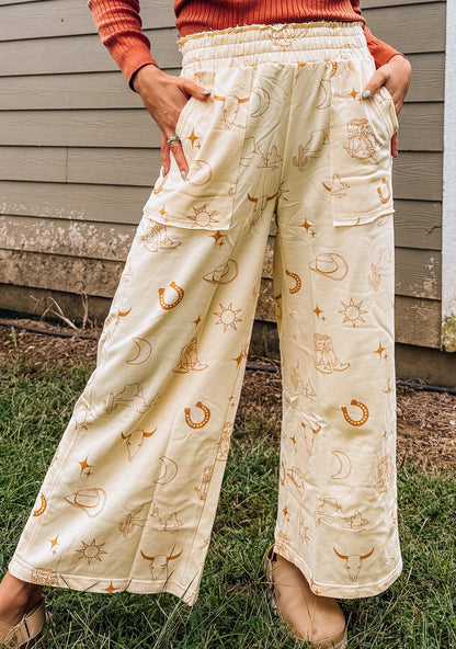 Western Flares Pants (Cream)