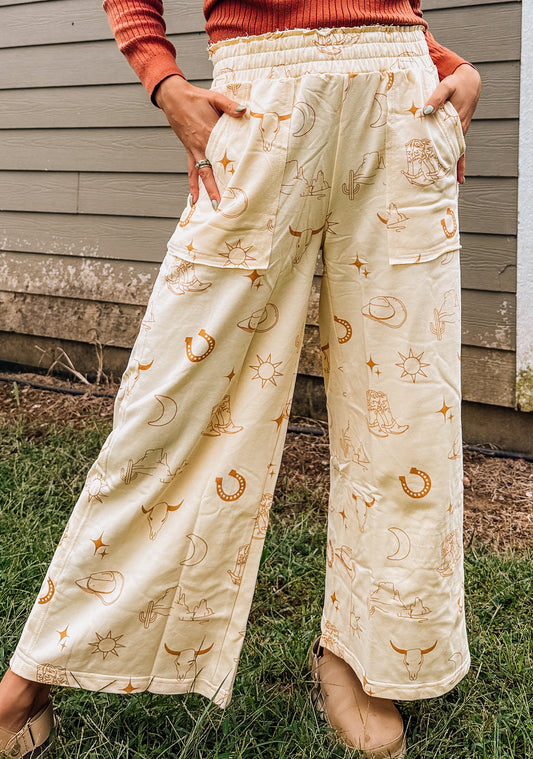 Western Flares Pants (Cream)