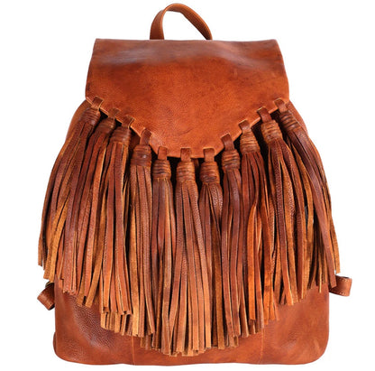 Urban Leather Fringe Backpack