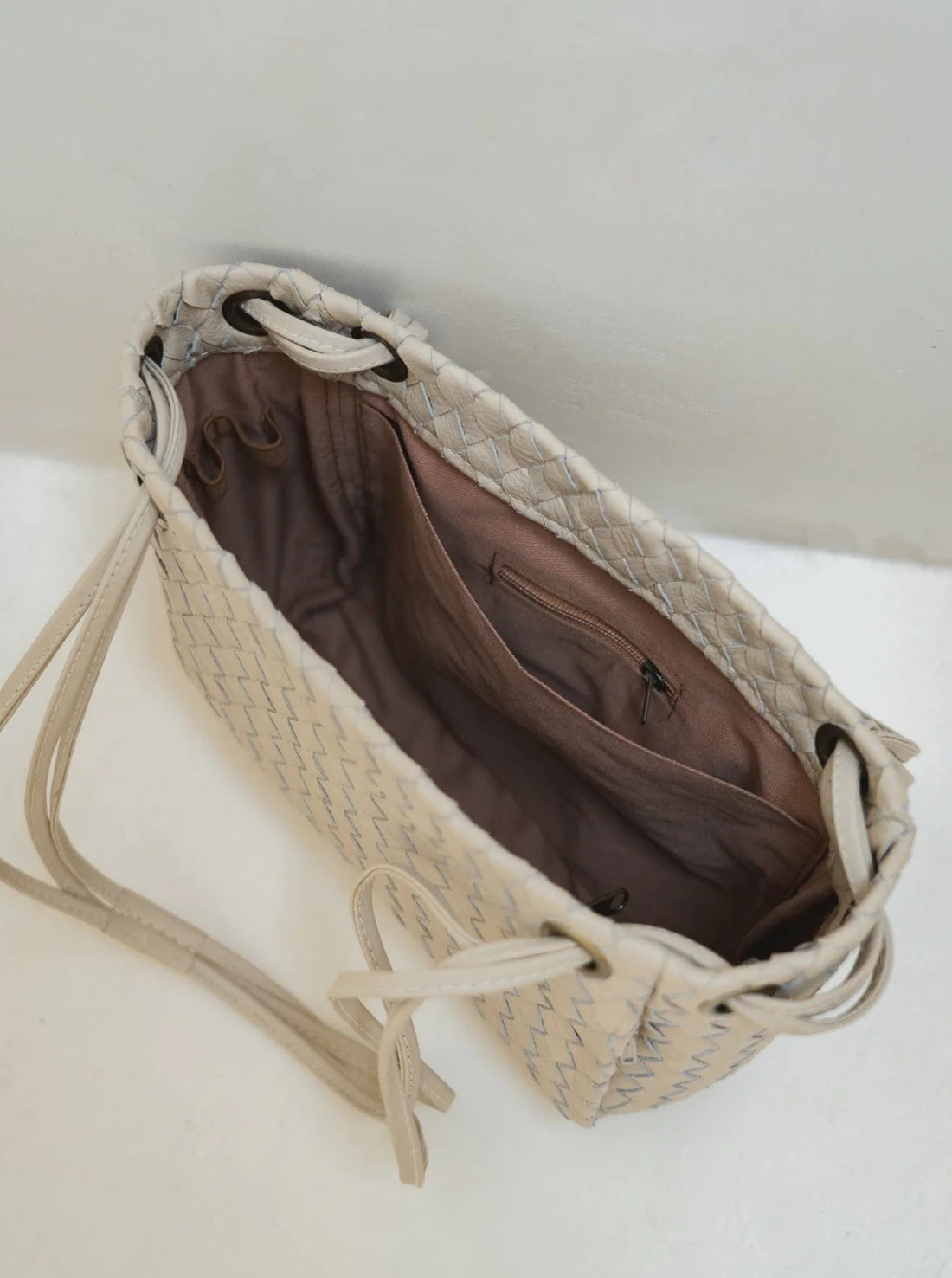 Lou Woven Bone Purse