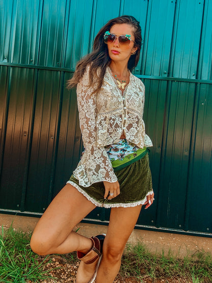 Lace Bell Sleeve Hippie Top