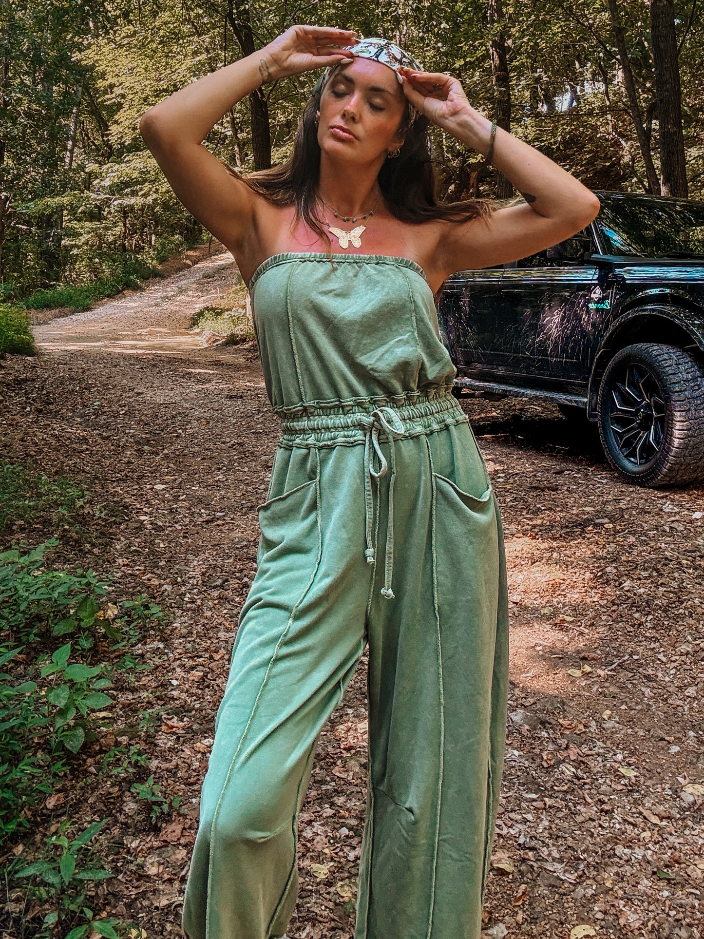 Matcha Barrel Leg Jumpsuit