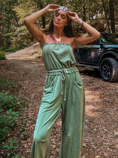 Matcha Barrel Leg Jumpsuit
