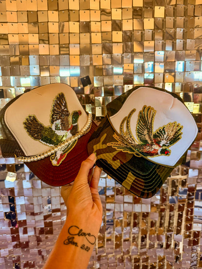 Sequence Mallard/ pheasant Trucker hat ￼