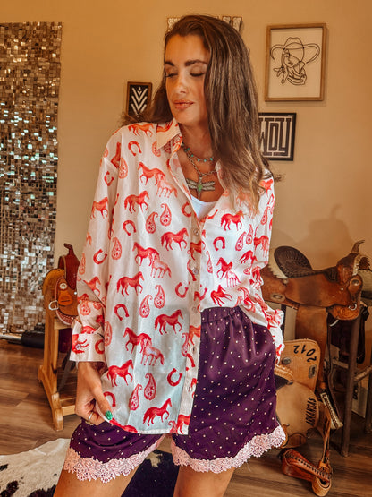 Pink Pony Club Button Up