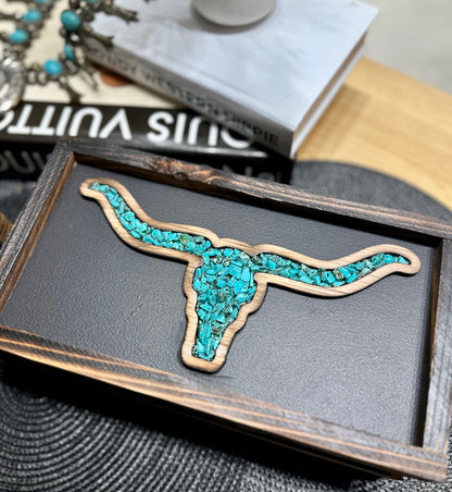 Longhorn Black & Turquoise Decor