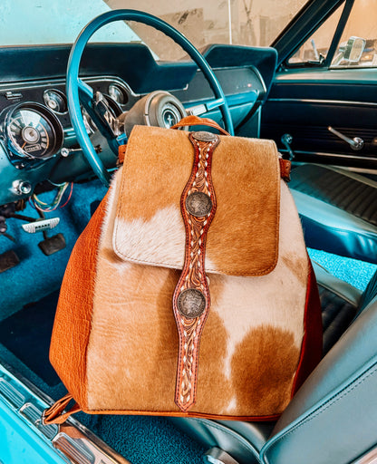 Cowhide Concho Backpack